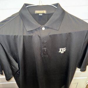 Peter Millar Black Polo Shirt with Embroidered Logo